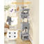 193 cm Cat Tree, Large Cat Tower for Indoor Cats, Multi-Level Cats House Furniture with 2 Platforms, 3 Condos, 7 Scratching Posts, 1 Basket, 3 Caves, Pompoms-1016867275