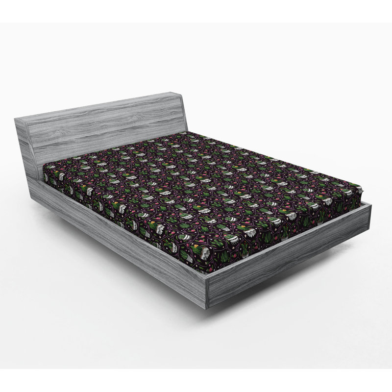 Microfiber Floral Fitted Sheet, Full Fitted Sheet