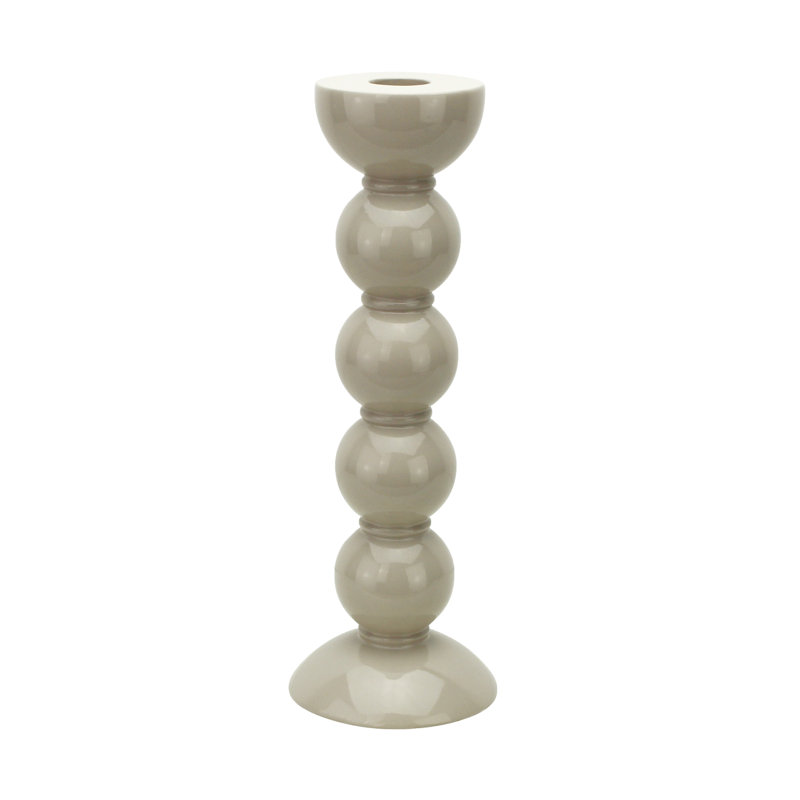 Bobbin Candlestick, 9.45" H x 1.97" W x 1.97" D, Cappuccino