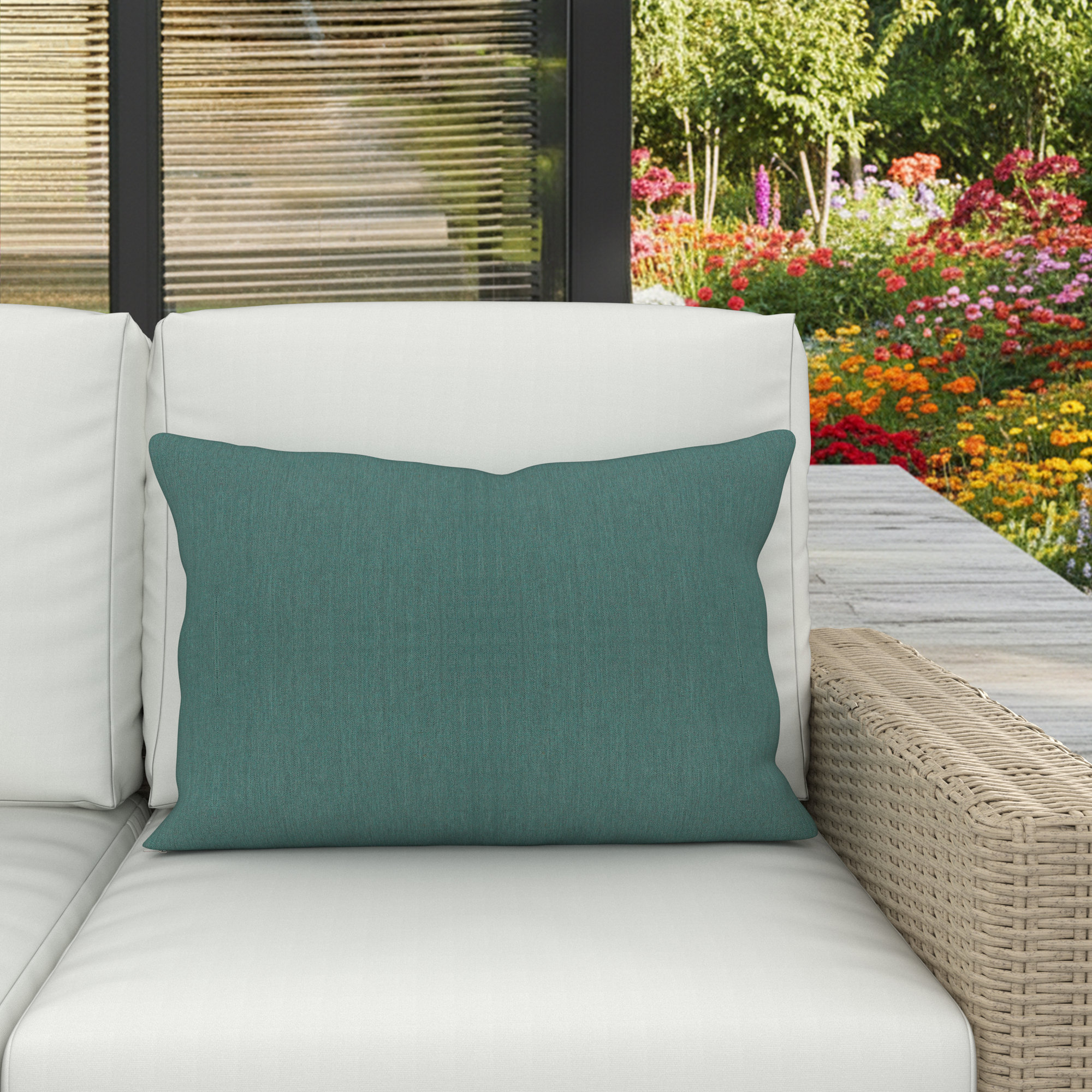 Amala Outdoor/Indoor Kidney Pillow, Cast Breeze