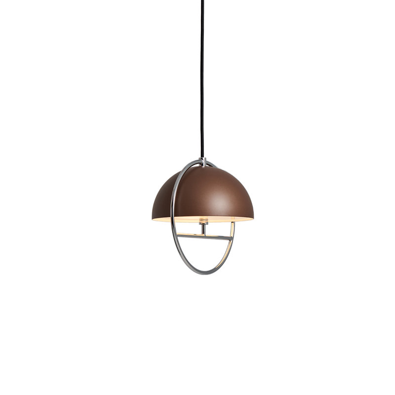 Huan 1 - Light Pendant, 9.1" H x 8.9" W x 7.9" D, Cocoa, Chrome