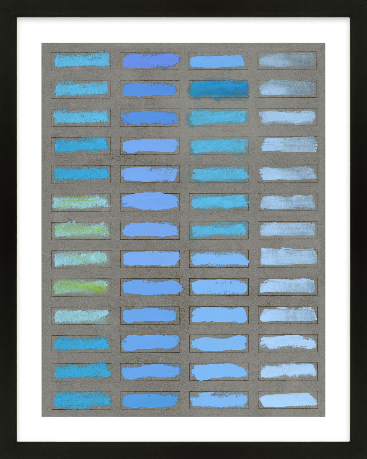 The Blues 2 by Jacques Pilon, Black Framed, 25" H x 20" W x 1.25" D