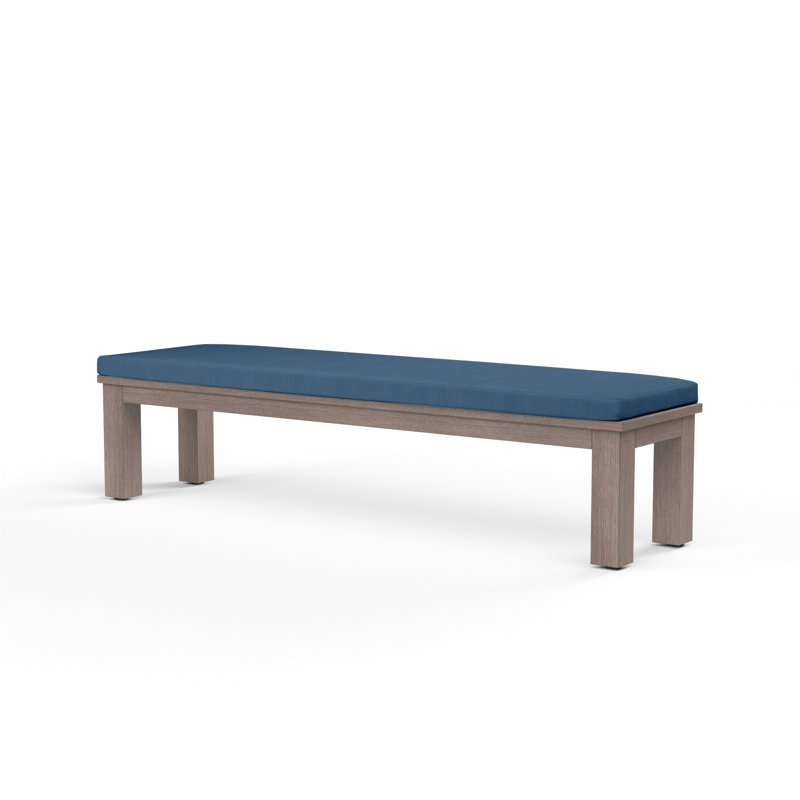 Banc de salle à manger avec coussin en lin Laguna, Spectre indigo Sunbrella®