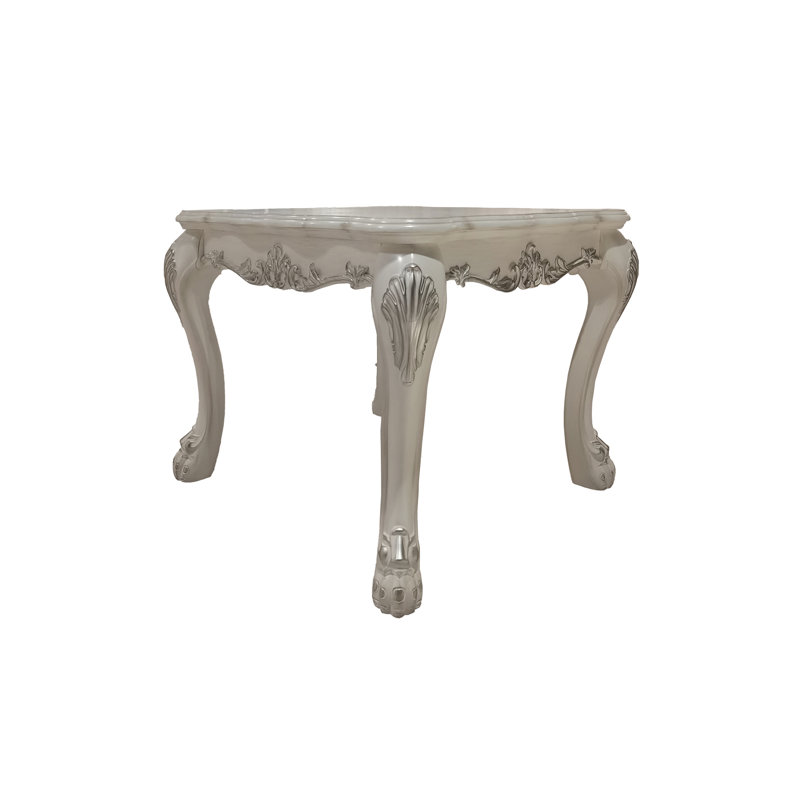 Bone White Finish End Table