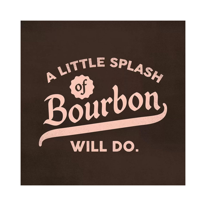 Bourbon Splash Lettering by The Whiskey Ginger - Wrapped Canvas Print, 45.72 cm H x 45.72 cm W
