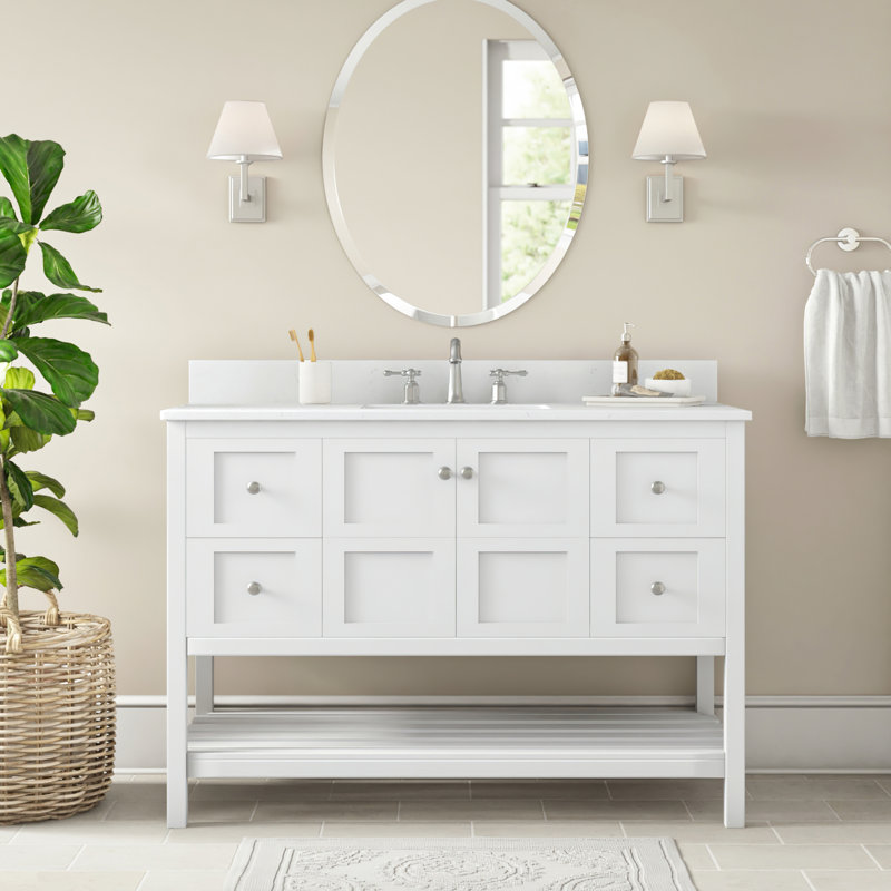 Ensemble de meuble-lavabo simple 48 po Krish, Blanc