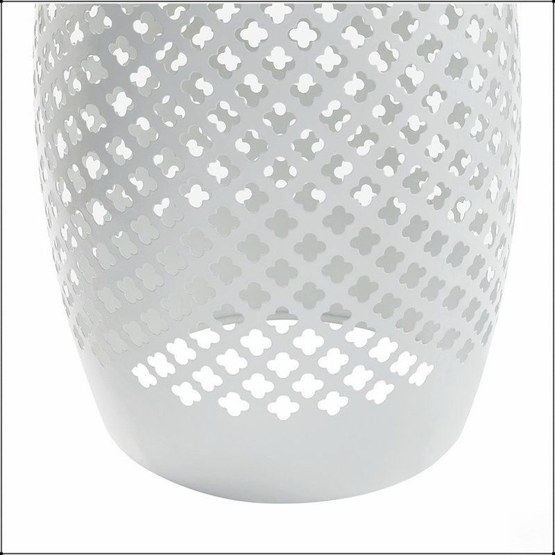 Table d'appoint moderne et ronde en fer taillé en fer imperméable antidérapant pour le patio intérieur et extérieur