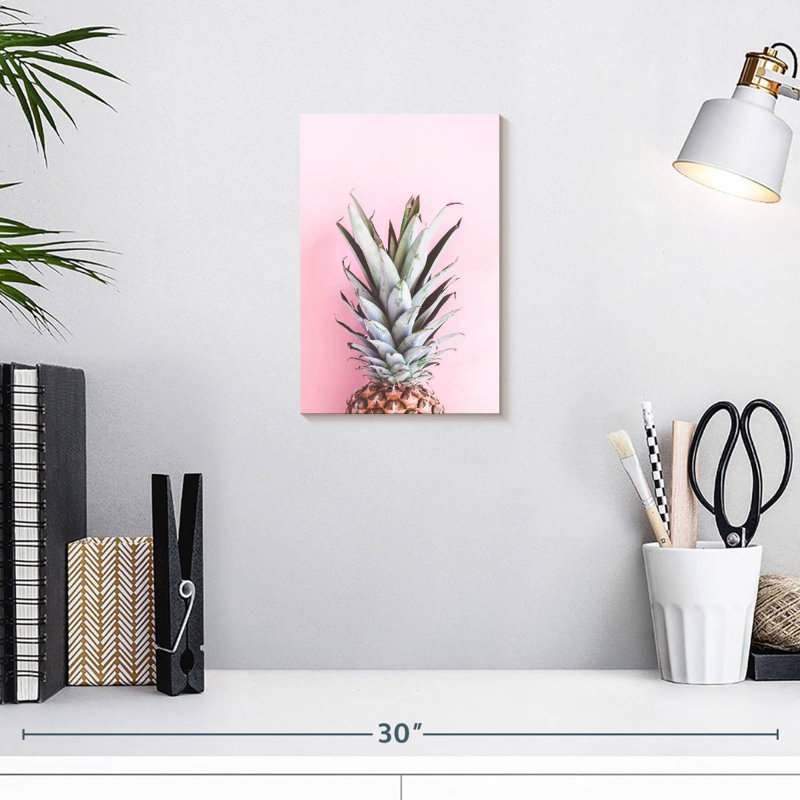 Pineapple On Pink, 12" H x 8" W