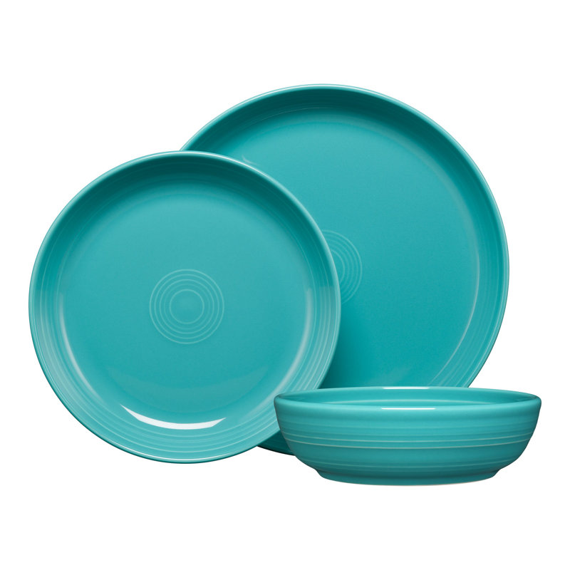 Fiesta Coupe Bowl 3-Piece Place Setting, Turquoise