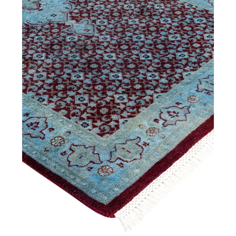 Overdyed One-of-a-Kind Rectangle 3'3" X 5'4" Hand Knotted Area Rug