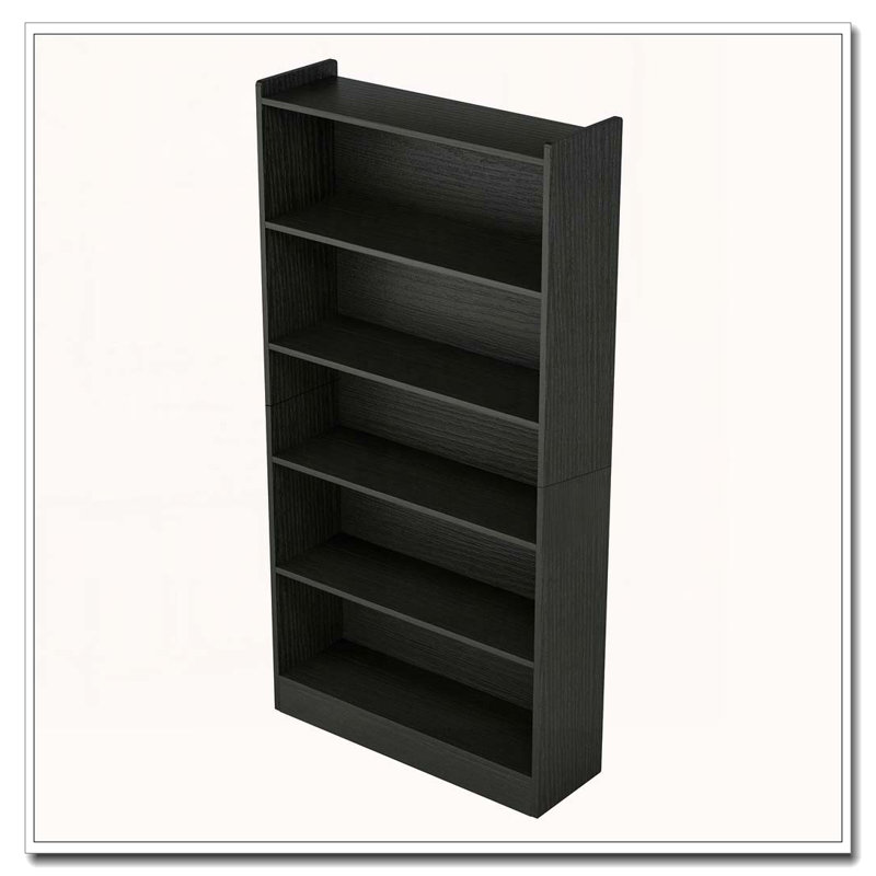 Bibliothèque à 6 niveaux avec rangement pour salon, bureau, chambre à coucher, Noir