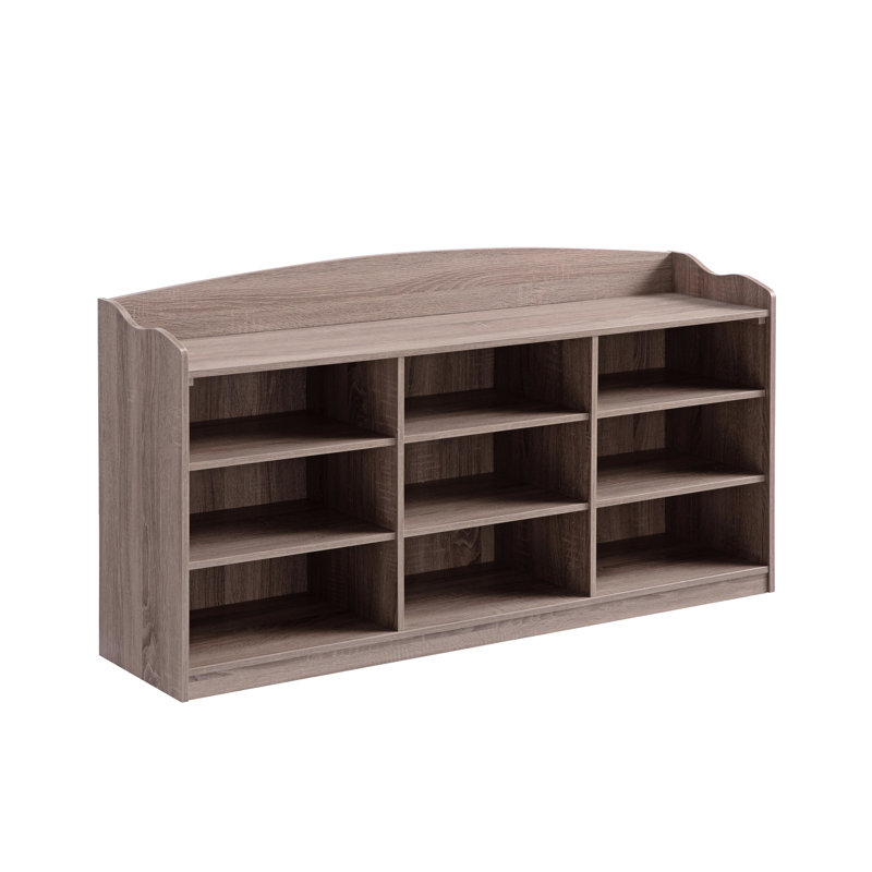 Dark Taupe Shoe Storage, Made With Superior Wooden Materials Entryway Organizer Nine Shelf Units