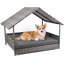 Niche pour chien en rotin avec coussin résistant à l'eau pour les petits et grands chiens - Housse de protection incluse-132315571