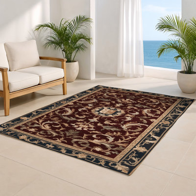 French Black Indoor and Outdoor Area Rug