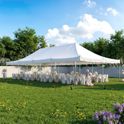 20 X 40 Ft Pole Party Tent, Heavy Duty Canopy With Carry Bags, Pvc Large Tents For Parties, Events, Weddings