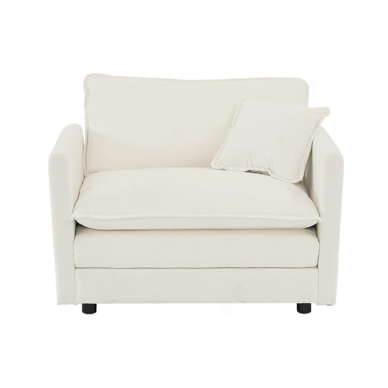 Charmants fauteuils en chenille avec coussins moelleux pour le confort du salon