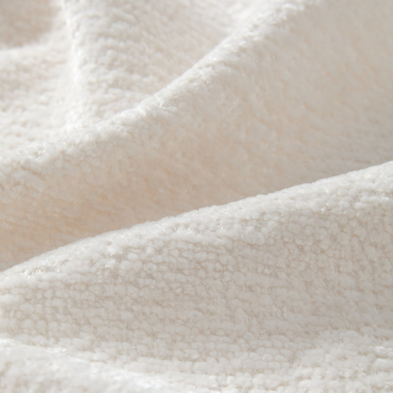 Modern Chenille Couch Sofa Sectional with Extra-Wide Seat Cushion, White Chenille