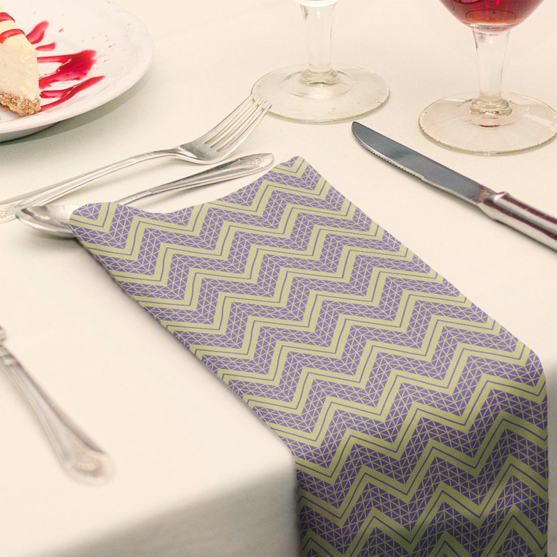 Serviette de coton à la main inversée classique Stephenie, Jaune / Mauve, Sergé de coton, H 0,1 po x l 10 po x P 10 po