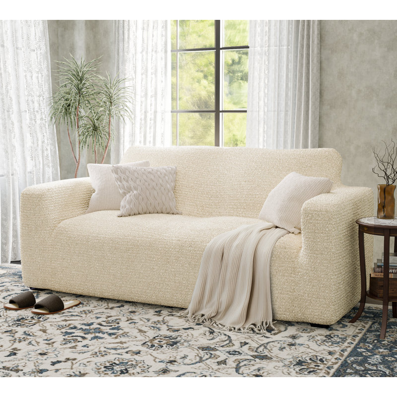Housse extensible pour canapé 3 places - Style italien et qualité supérieure - Collection CottonRich, Crème
