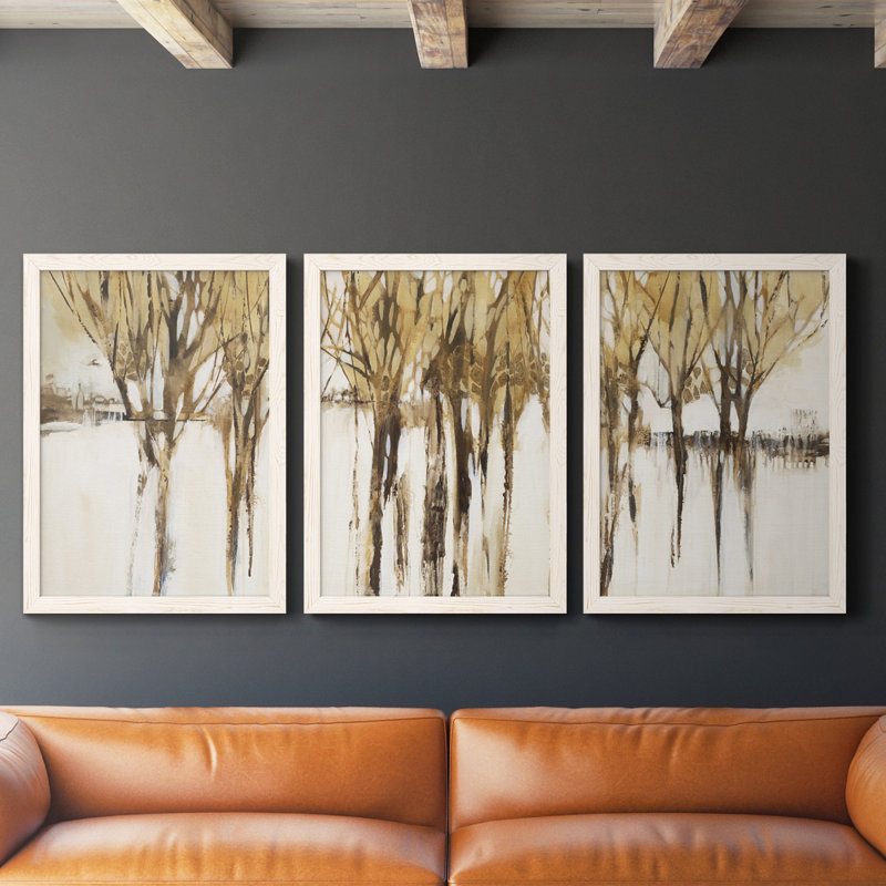 Perfect Harmony - ensemble de 3 reproductions d'art encadrées, Pas de tapis, H 28 po x l 60 po x P 1,5 po