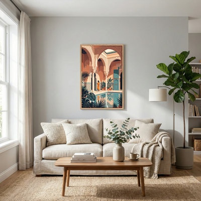 Moroccan Courtyard Canvas Wall Art Set Of 1