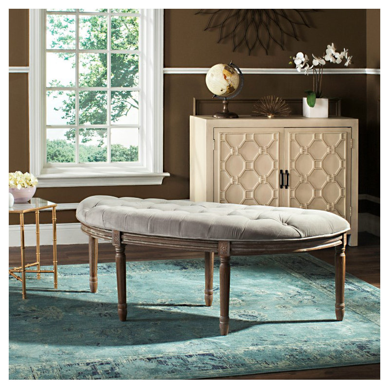 Moneta Upholstered Bench, Gray