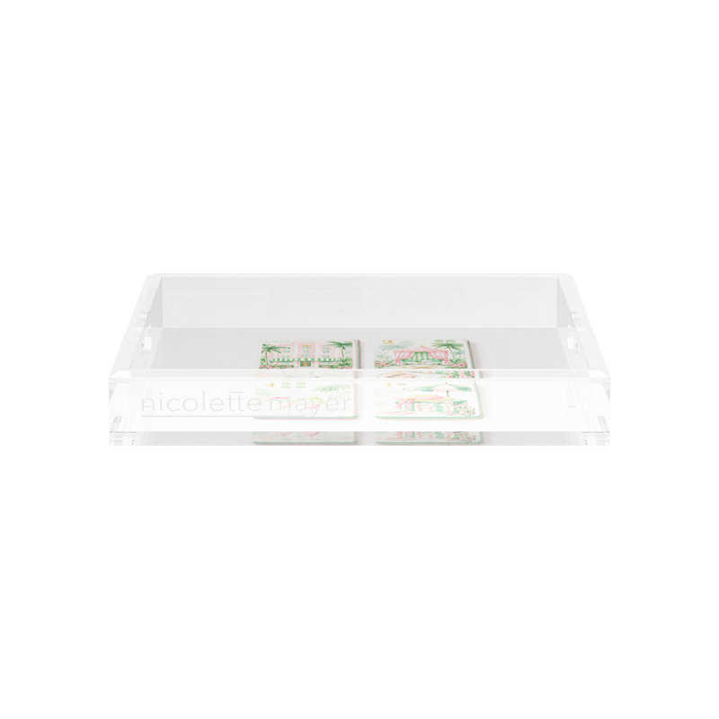 Square Abstract Decorative Tray, 2" H x 12" W x 12" D
