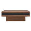 Table basse empilable à 3 niveaux avec placage en bois véritable, centre de table rectangulaire moderne avec bords arrondis pour le salon-290875275