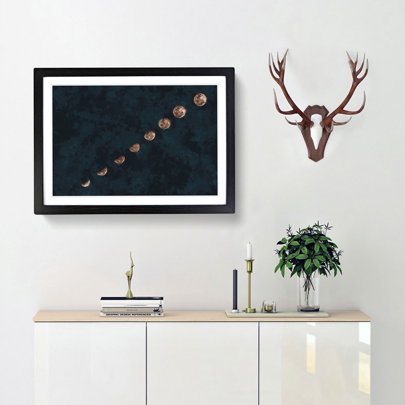 Story of the Moon - Picture Frame Graphic Art Print, Black Framed, 33cm H x 45cm W x 2cm D