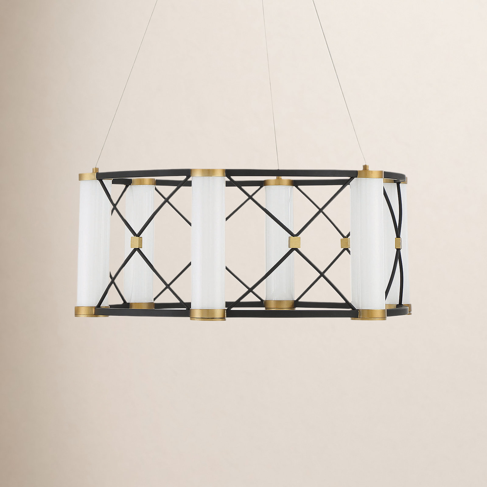 Joshua 6 - Light Metal Dimmable LED Drum Chandelier