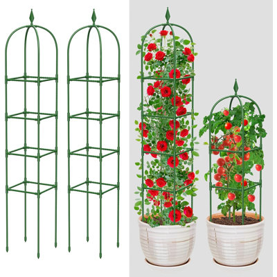 2 Pack Garden Obelisk Trellis for Climbing Plants Outdoor & Indoor