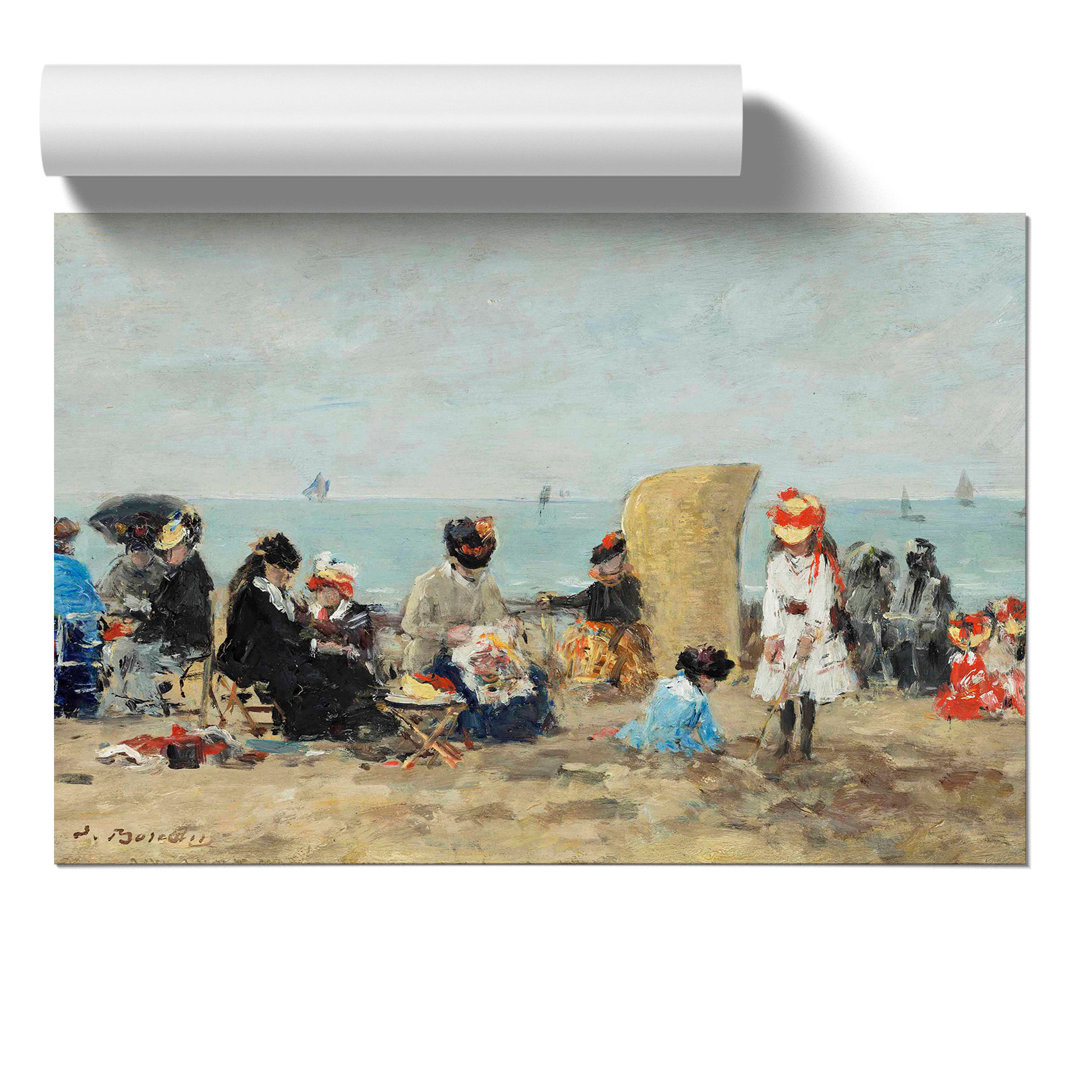 Beach at Trouville by Eugene Boudin - Frameless Print