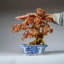Genuine Carnelian Bonsai Gemstone Tree in Square Ceramic Pot (12")