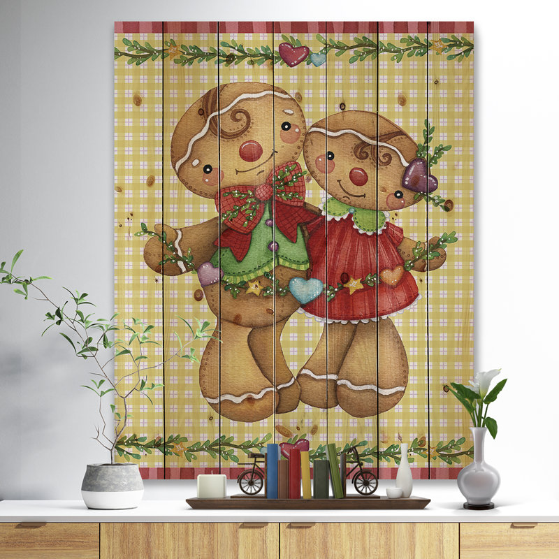 « christmas pain d’épice love », impression, H 20 po x l 15 po x P 1po, Bois