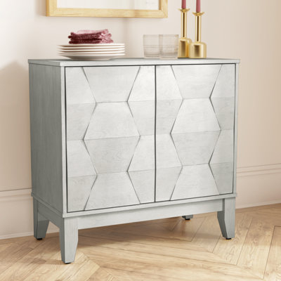 Iasiah 2-Door Rectangle Solid and Manufactured Wood Accent Cabinet 