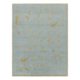 Rug & Kilim’S French Art Deco Style Rug In Blue With Gold Geometric Patterns