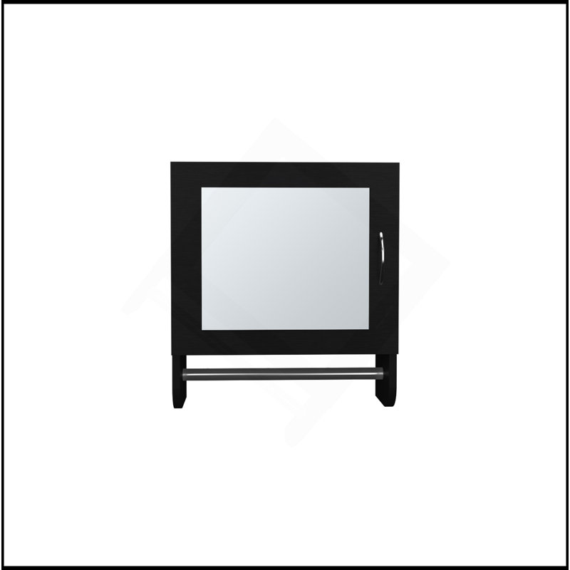Élégante armoire à pharmacie à miroir H 19,7 po x l 17,7 po avec porte-serviettes, une porte avec deux tablettes intérieures pour la salle de bain et la cuisine