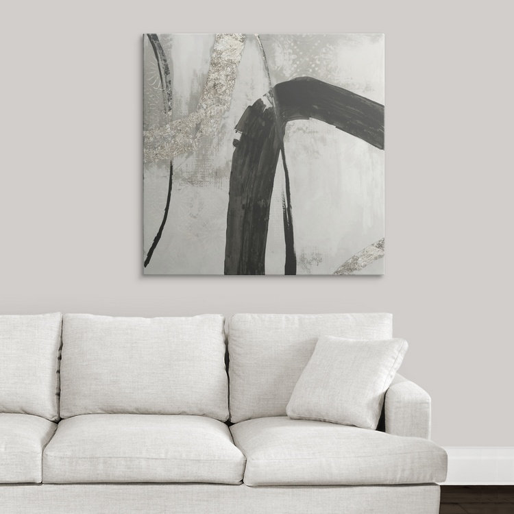«Black Ink II», reproduction d'art, H 35 po x l 35 po x P 1,5 po, Toile