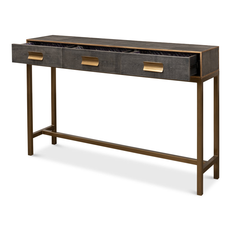 Shagreen 54'' W Console Table, Antique Gray