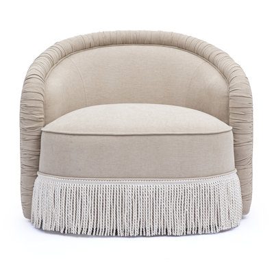 Pamela Tan Chenille Tassel Lounge Chair
