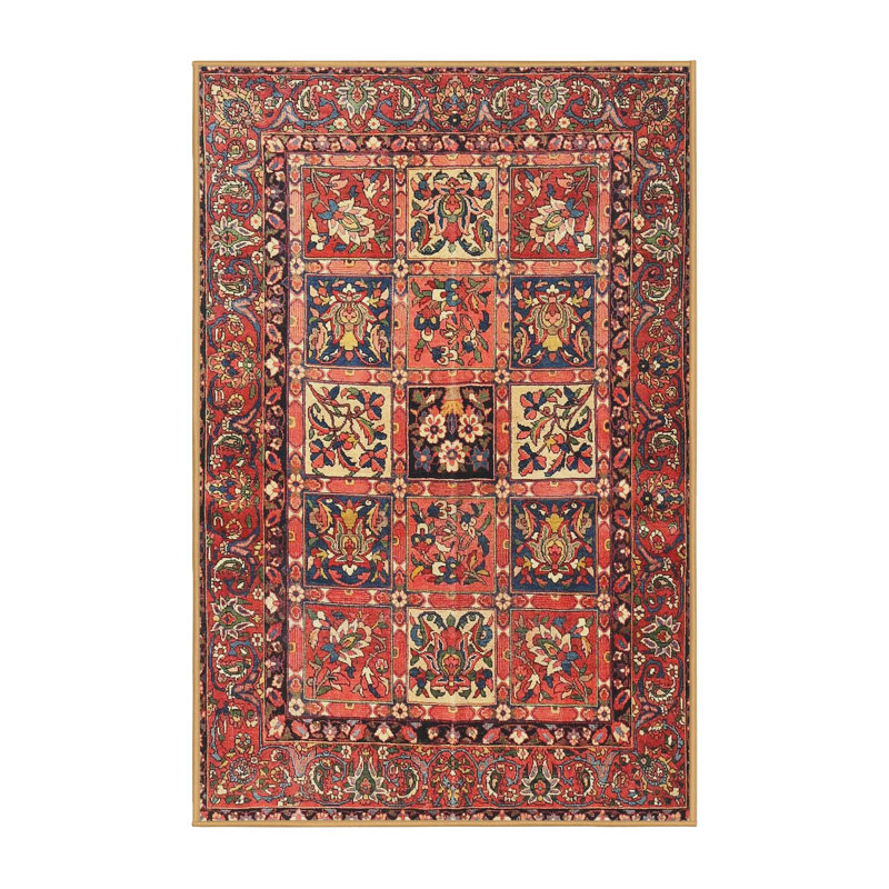 Tapis traditionnel rouge / brun / beige
