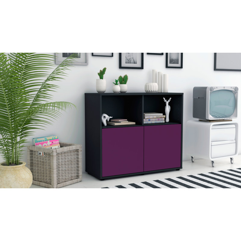 Raleigh 92cm Sideboard, Anthracite/Purple