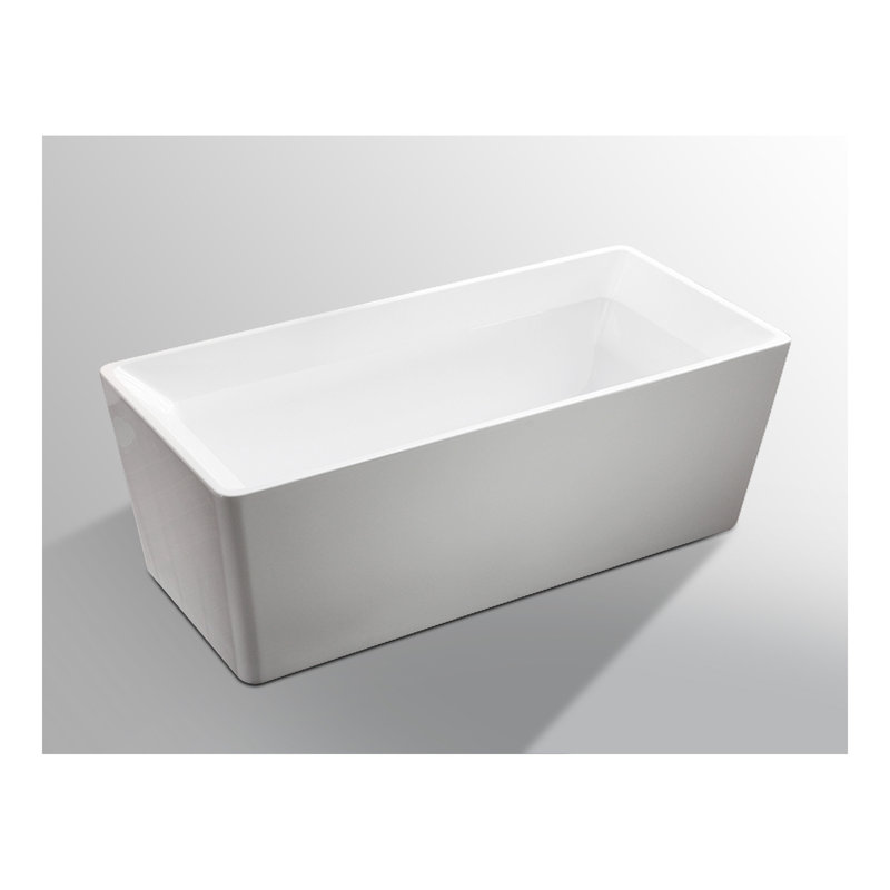 Rectangle Freestanding Acrylic Bathtub Glossy White