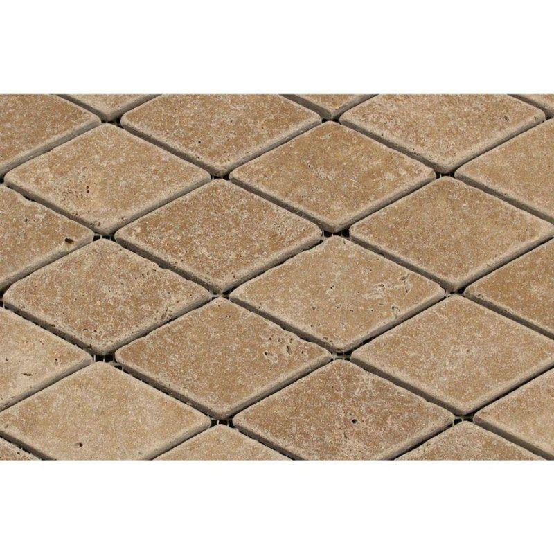 2 in. x 4 in. Grid Polished Stone Tile
