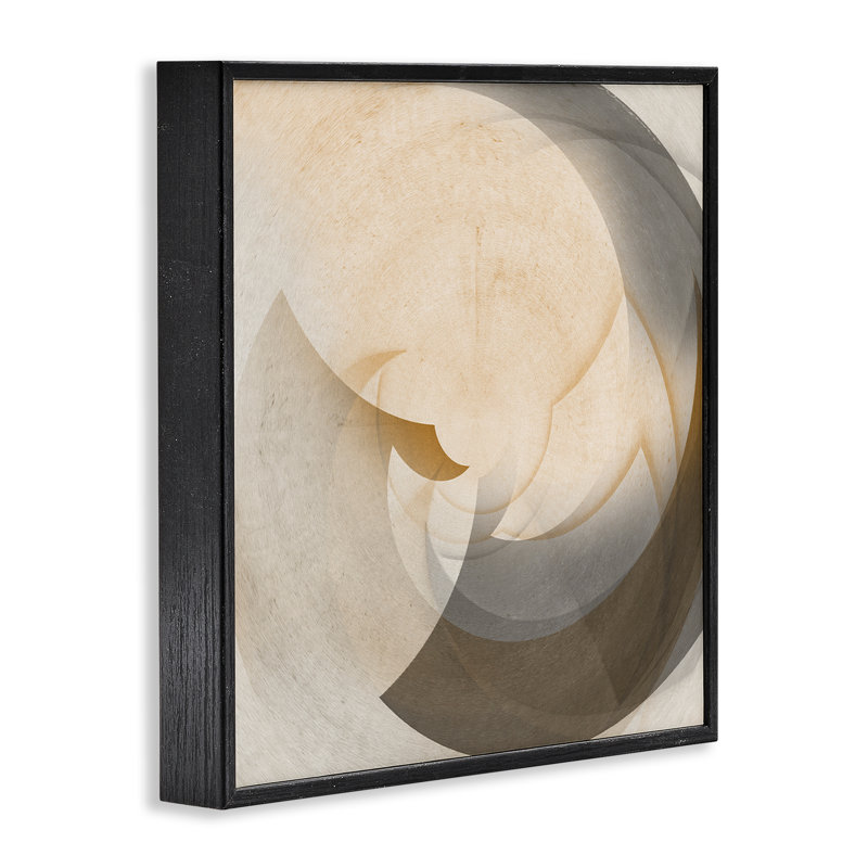 Estampe numérique à forme ombrée, courbe, par Noah Bay, Giclée encadrée noir minuit, H 12 po x l 12 po