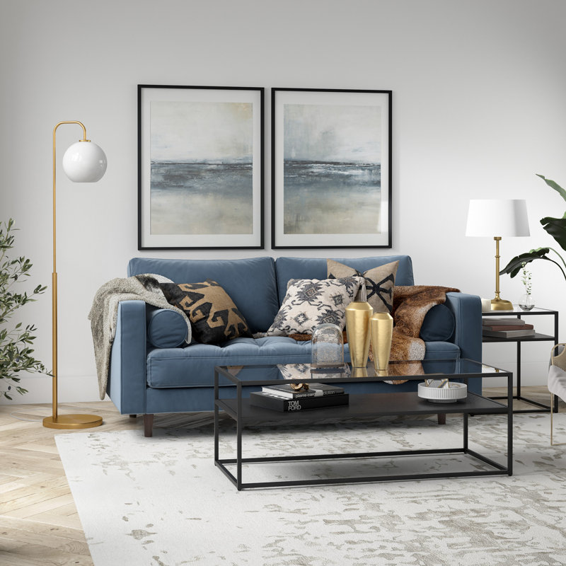 Chaynce 62.5'' Arched Floor Lamp, Blackened Bronze, Clear