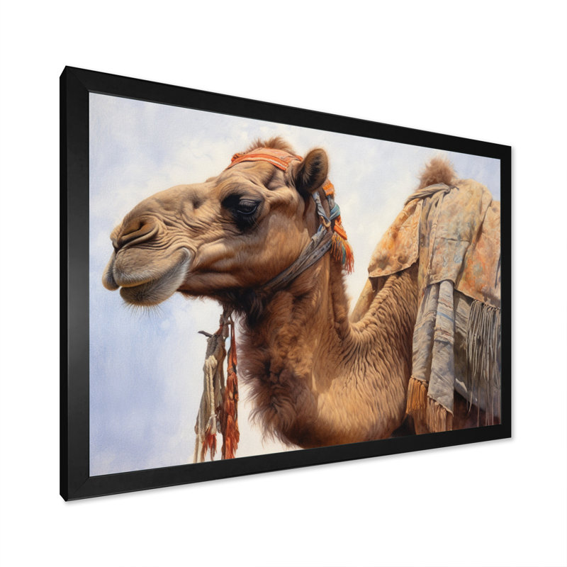Camel Desert Nomad II, reproduction d'art sur toile, Cadre simple noir, H 16 po x l 32 po x P 1 po