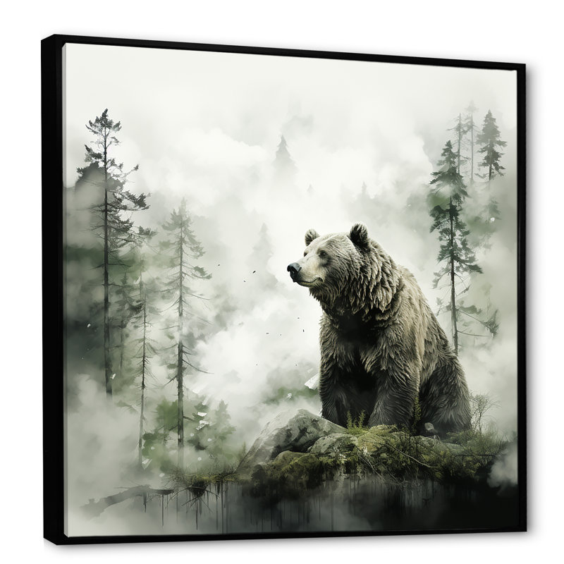 «Wandering grizzly ours wilderness II», art mural encadré, Cadre flottant noir, H 36 po x l 36 po x P 1,5 po