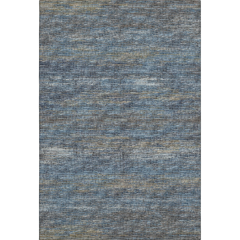 Premium Machine Washable Mayfield Blue Rug, Rectangle 5' x 7'6"