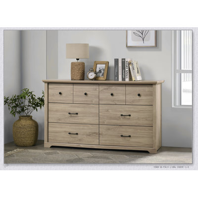 Commode 6 tiroirs avec poignées noires Elara